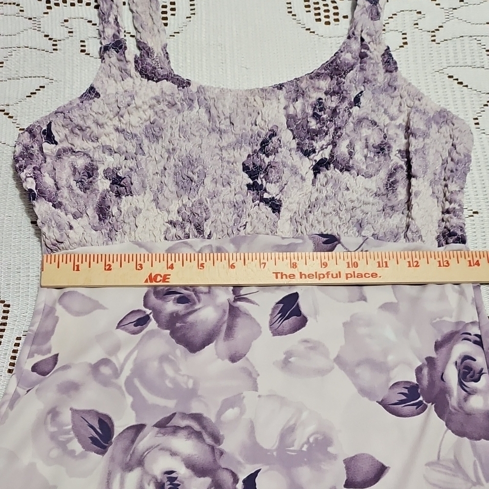 Floral Purple Sleeveless Dress - Picture 8 of 14